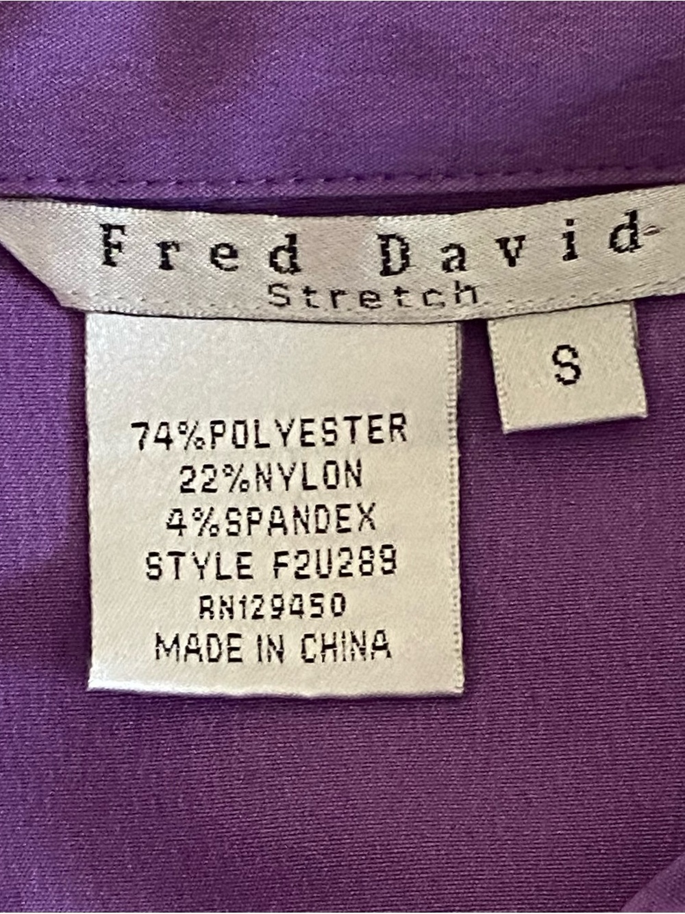 Fred David Ruffled Button-Front Blouse - Purple Size S - Picture 6 of 7